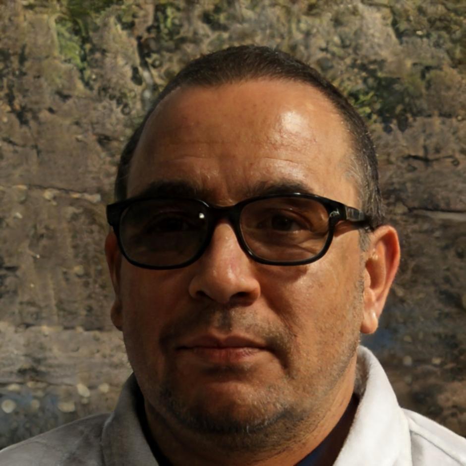 Instructor reviewing materials